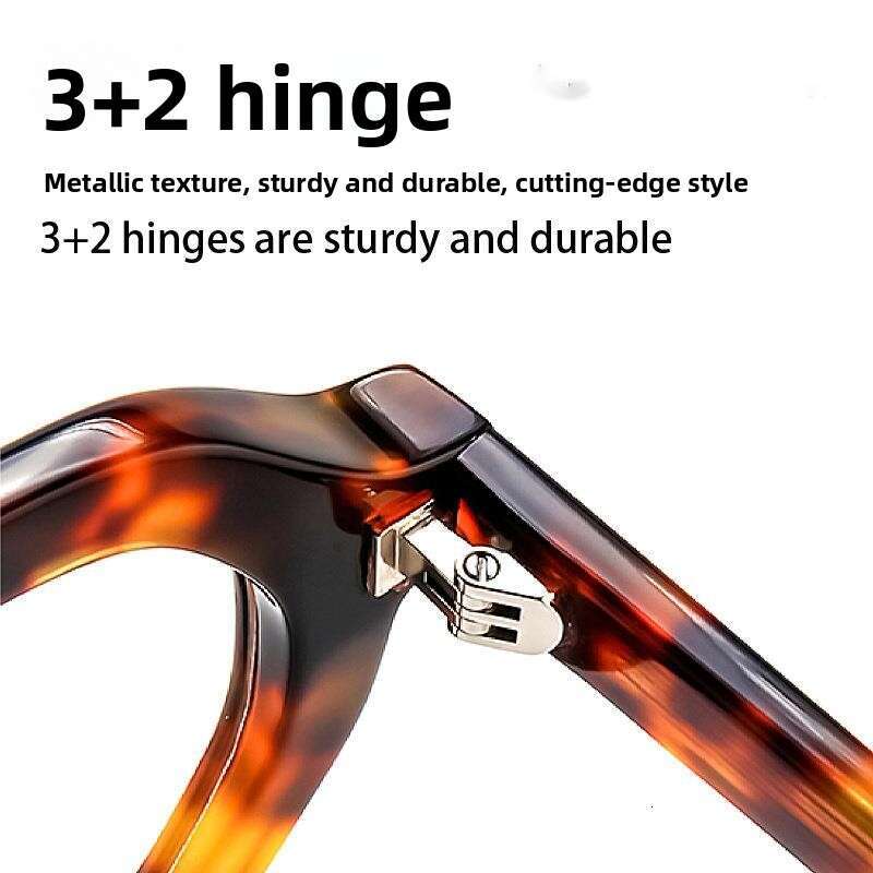 Acetate Eyeglass Frame Fashion Trendy Unisex Irregular Thick Non-Prescription Personality Artistic Rivet