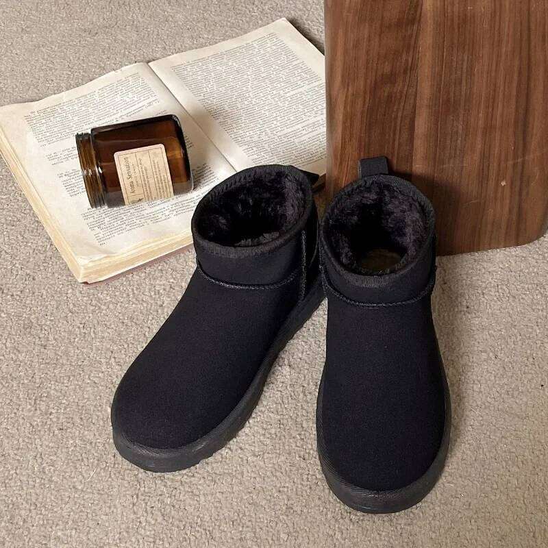 New Women Winter Ultra Mini Designer Australian Platform Leather Warm Ankle Fur Booties Snow Boots