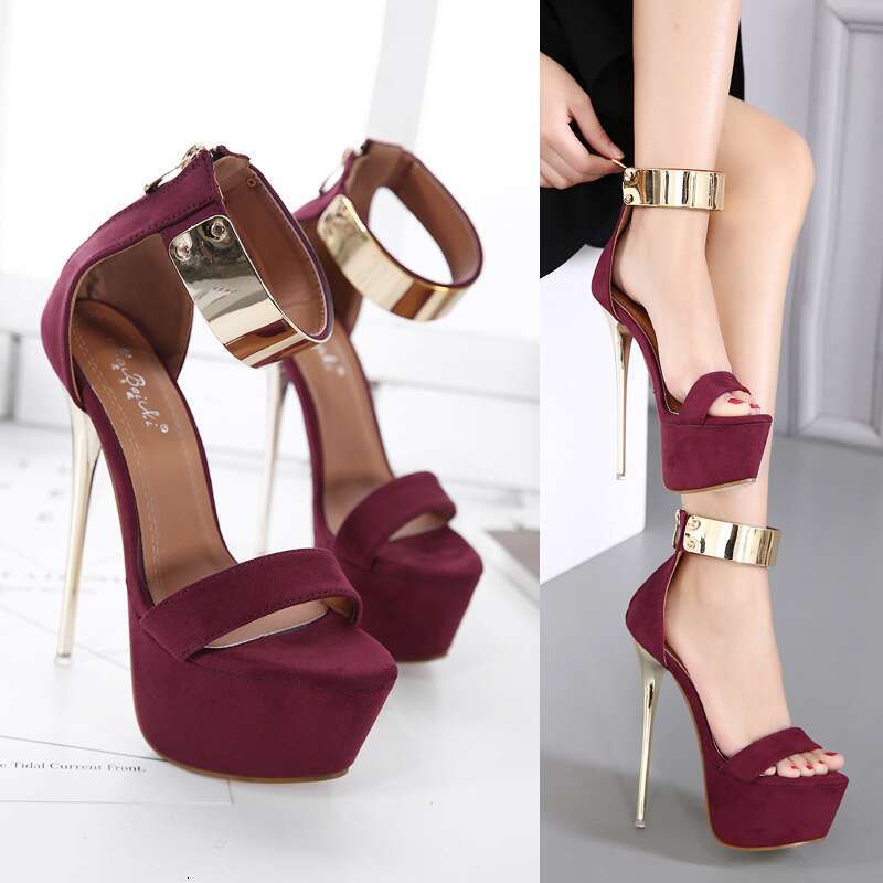 High Summer Waterproof Platform Nightclub Banquet Women's Shoes With Large Size Slim Heels Sandals