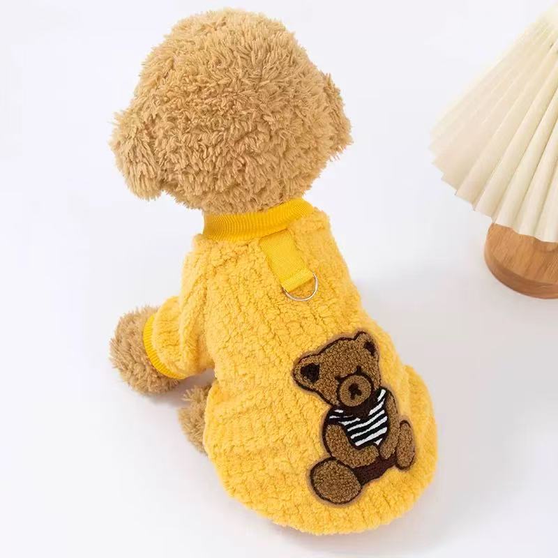 T1333 Dog traction clothes autumn and winter warm thick new sweater Teddy Bichon small dog puppy pet winter clothes