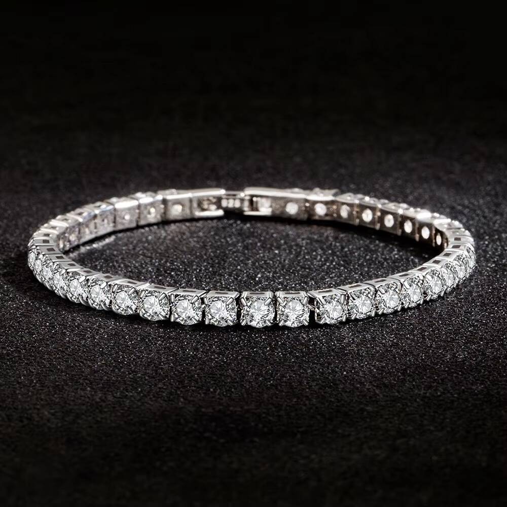 Luxury Custom Diamond Moissanite Zircon Bracelet Women Tennis Bracelet