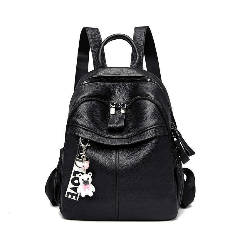designer bag Luxury bag New Genuine Leather Backpack for Women Fashion Bear Pendant Large Capacity Commuter Bag
