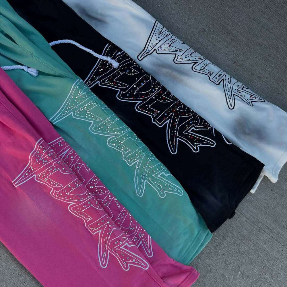 Hip-Hop Drawstring Casual 2025 Sports Loose Wide-Leg Double-Waist Long Pants High Street