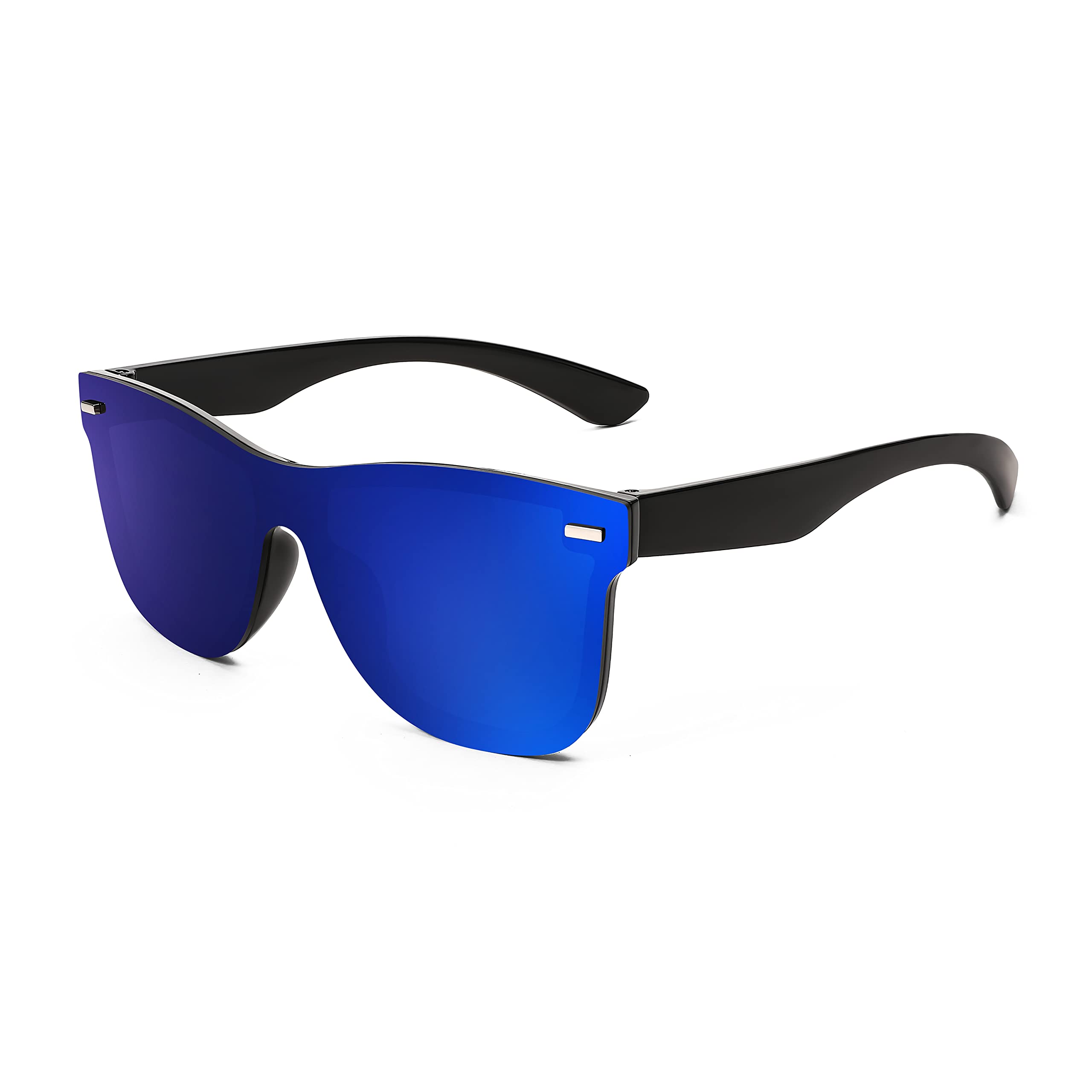 Rimless Mirrored One Piece Lens Sunglasses Trendy Reflective Sun Glasses Outdoor Driving Shades
