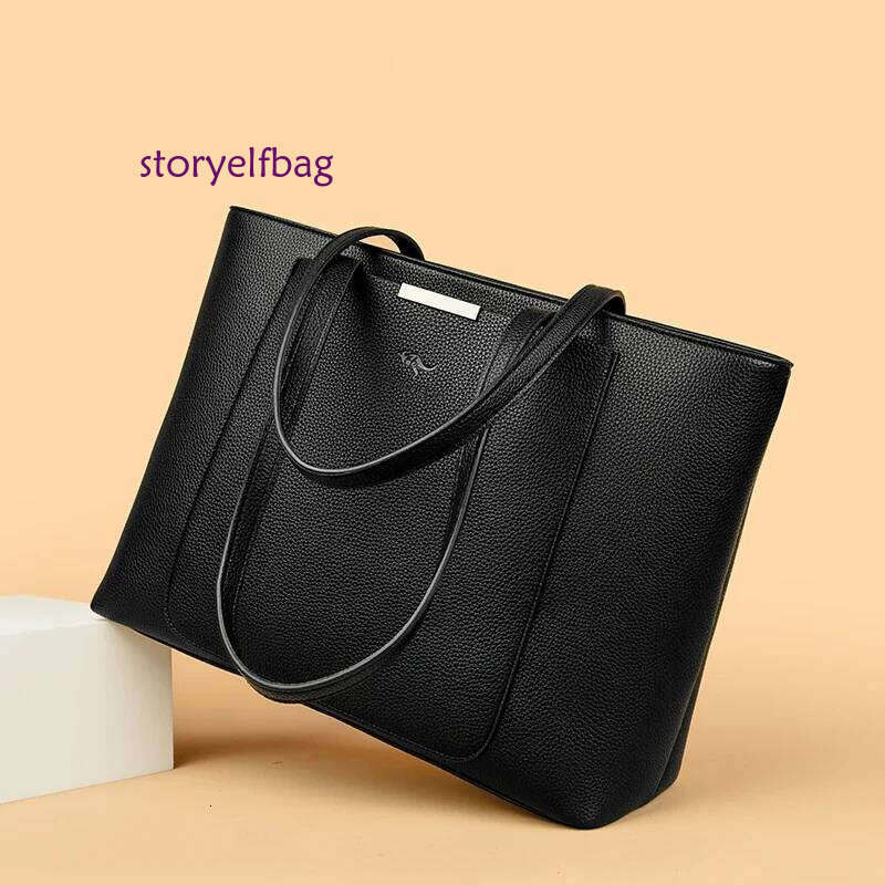 Solid Color Handbag Designer HIgh Quality Leather Shoulder Bags for Women 2024 High Capacity Shopping Tote Bag