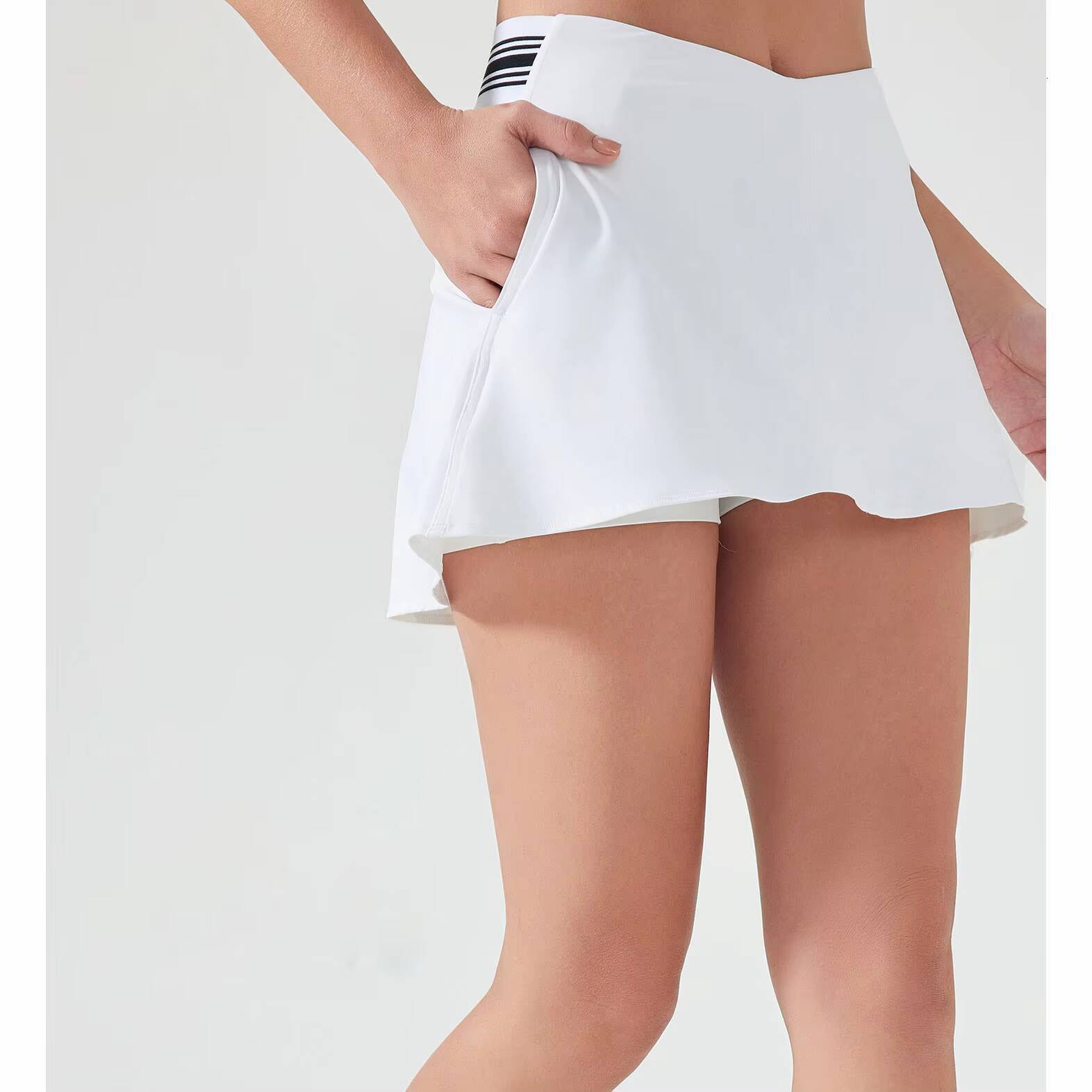 Custom Summer 2 Piece Set Women High Elasticity Impact Cross Color Y2k Skirt Set Nude Feel High Quality Tennis Skirts Set