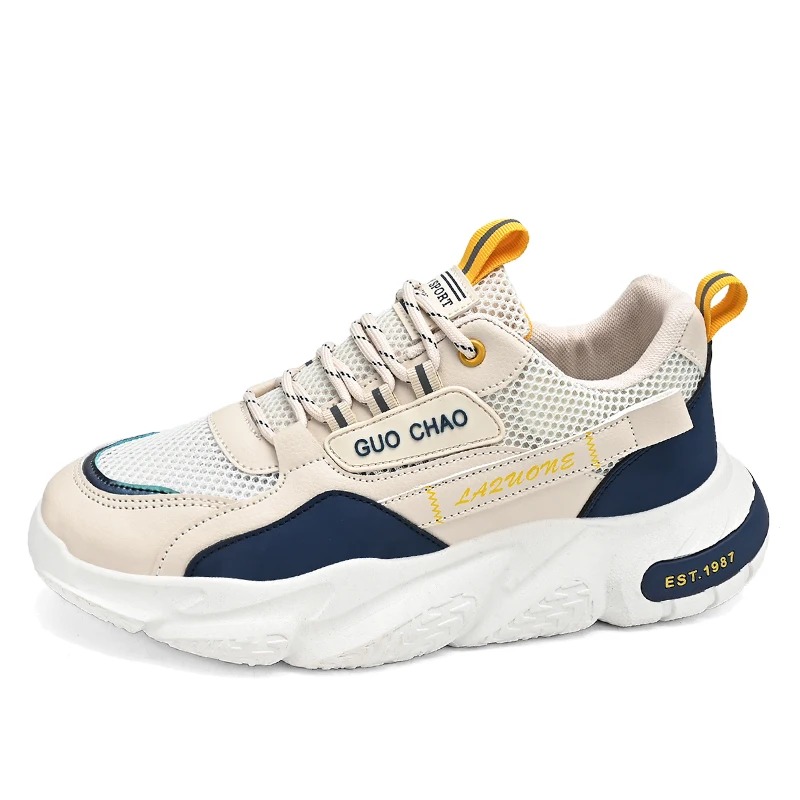 Men's Shoes 2025 New Spring Breathable Mesh Surface All-in-one Casual Men's Non-slip Increase Running Sports Shoes Elevated Design Sport Sho