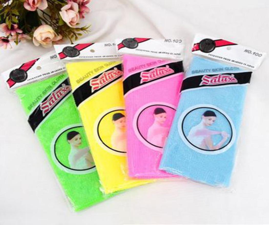 3090cm Novelty Multi Colors Salux Nylon Japanese Exfoliating Beauty Skin Bath Shower Wash Cloth Towel Back Scrubbers ZZA15664266325