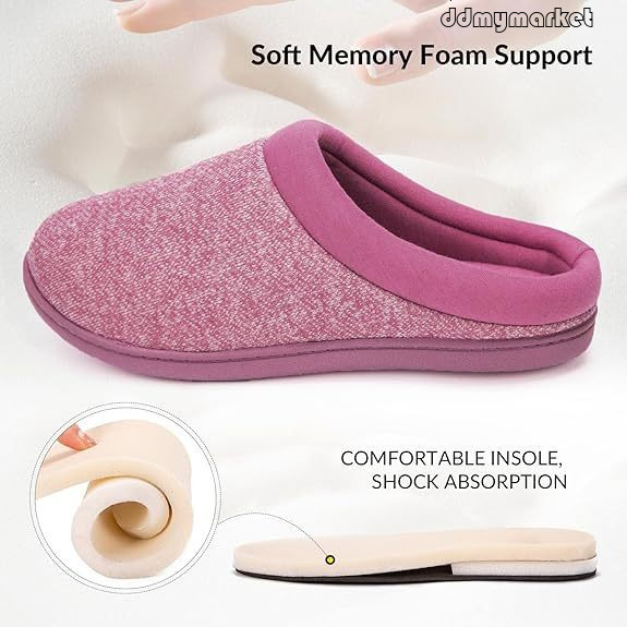 Knitted fabric memory foam slippers ddmymarket