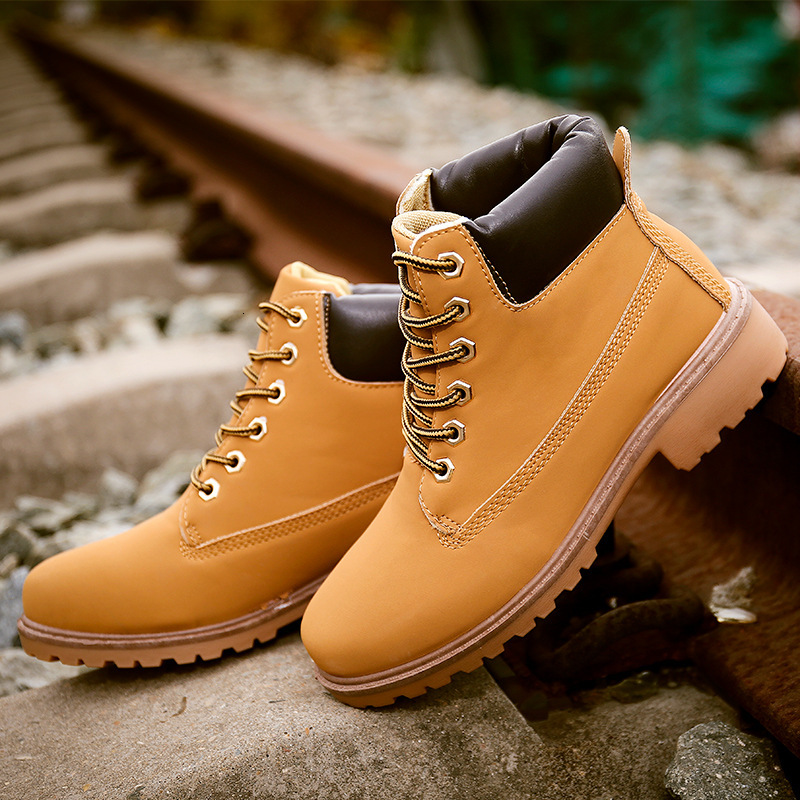 Designer boots Large Yellow Warm and anti slip Martin Work Shoes Men's Boots