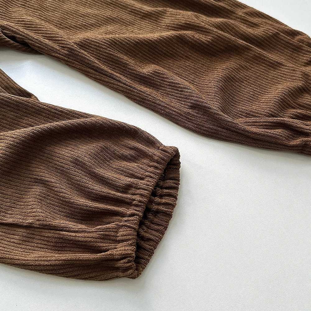 Girls Twopiece Set Spring Autumn Korean Version Plain Childrens Clothing Bow Decoration Long Sleeved TopSolid Color Pants L250926I2X8