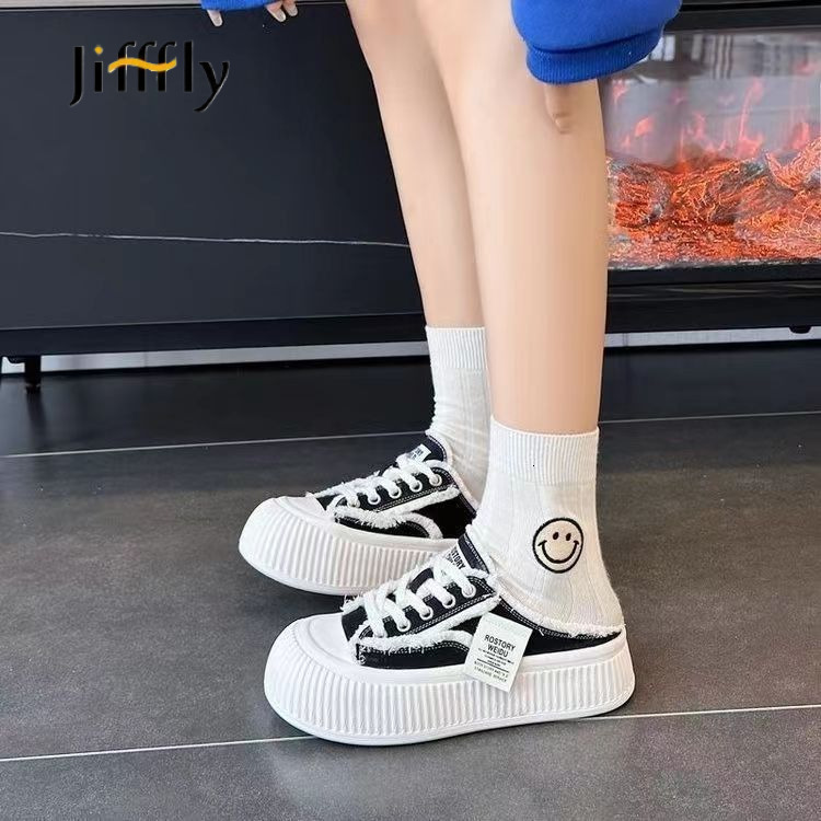 Jifffly Designer Shoes New Fashionable And Luxurious Women's Casual Low-top Flat ShoesHalf-slipper Trendy White Sports sneakers