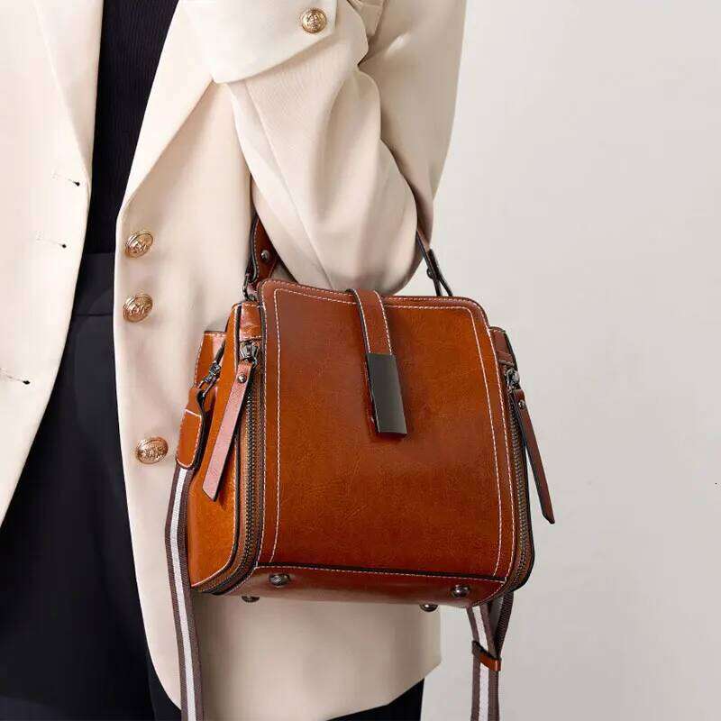 Genuine Leather Women's Shoulder Bag Vintage Designer Women Handbags Fashion Cowhide High Quality Crossbody Bags 3032