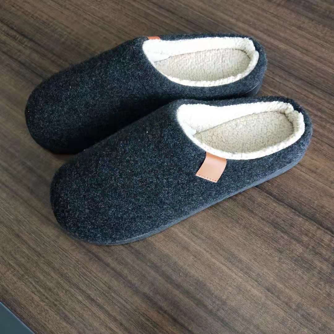 Autumn Winter Flat Sewn Shoes Warm Home Nordic Large Memory Foam Slippers Men's Size ddmymarket
