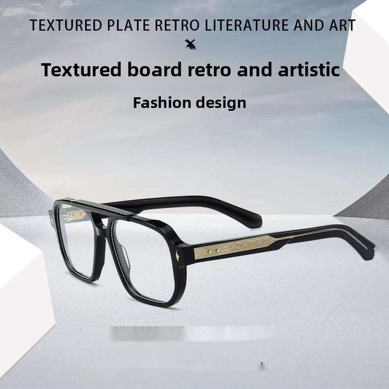 New Fashion Pilot Style Double Bridge Large Glasses for Men and Women High-end Trendy Optical Frame