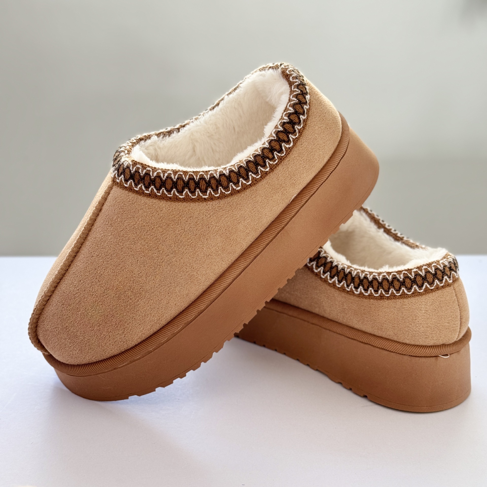 Fleece-Lined Warm Slippers Women, Autumn and Winter New Low-Cut Outdoor Two-Way Cotton Shoes, Ethnic Style Snow Shoes for Women ddmymarket