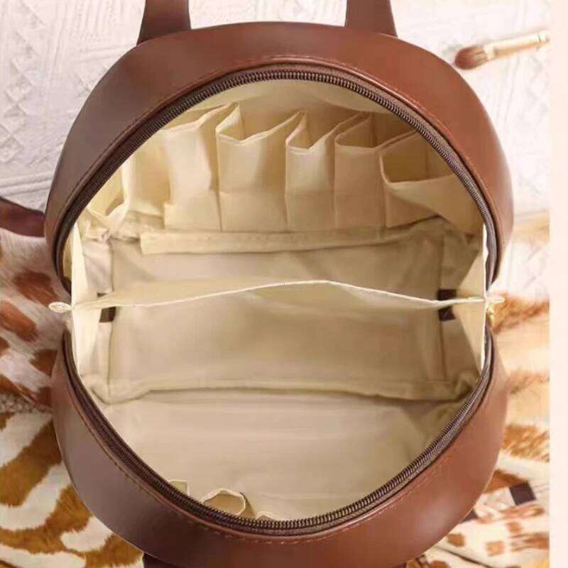 Fashion Storage Travel Women PU Leather Shell Cosmetic Handbag Portable Makeup Bag Lipstick Perfume Beauty Pouch