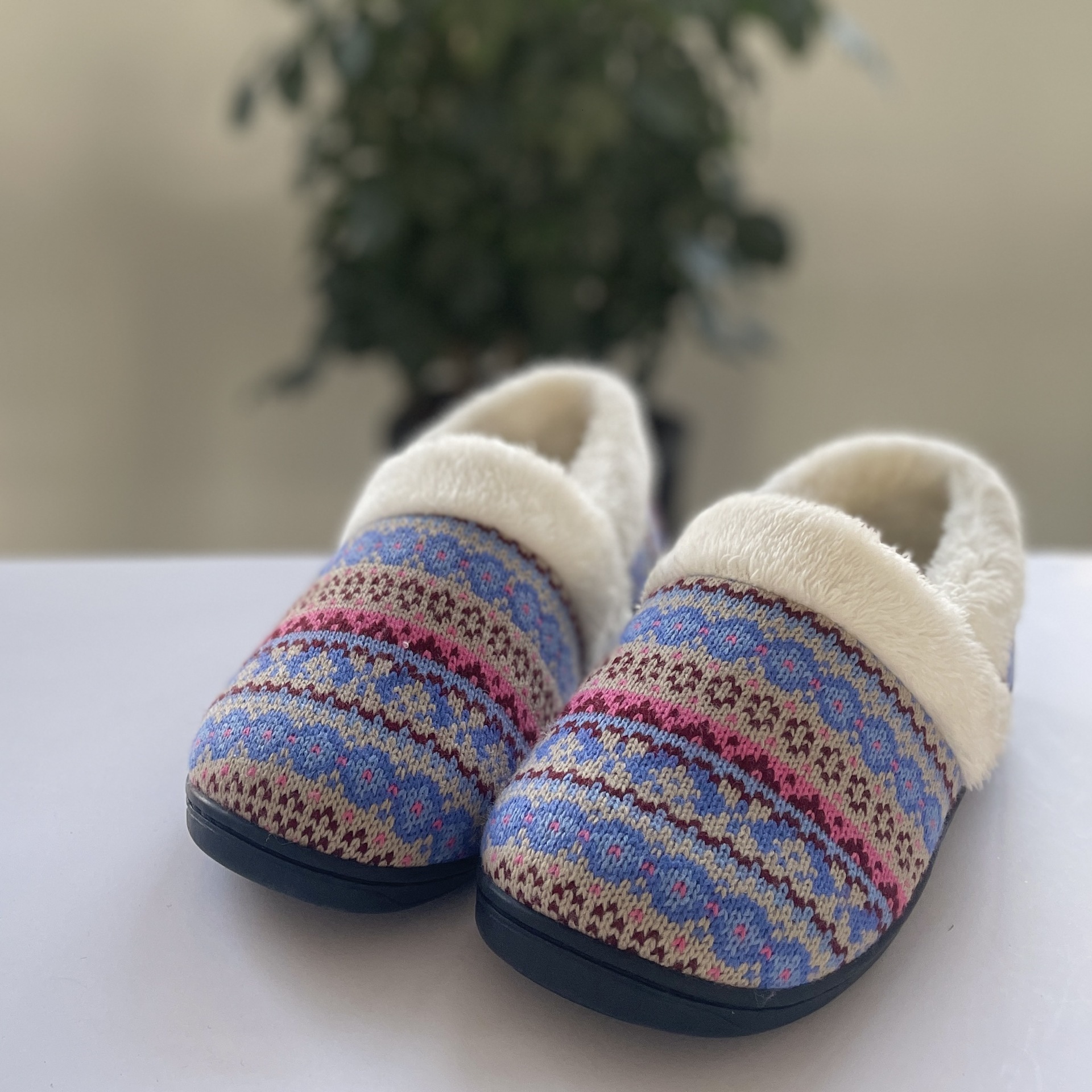 Cotton Shoes Men and Women Slippers Warm Non-slip Thickened Plus Velvet Wool Thread ddmymarket