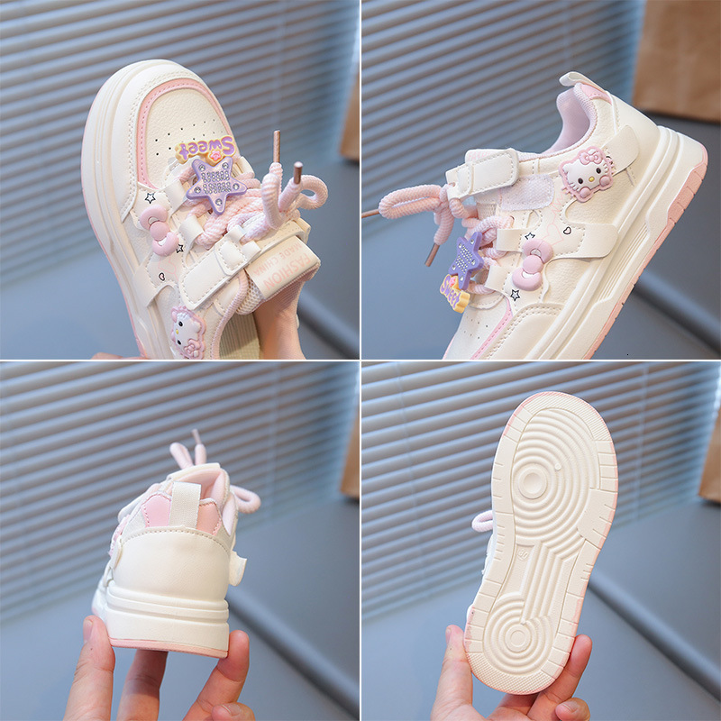 Women's sports shoes autumn new cartoon women's shoes leather breathable large children's shoes nylon buckle small children's shoe
