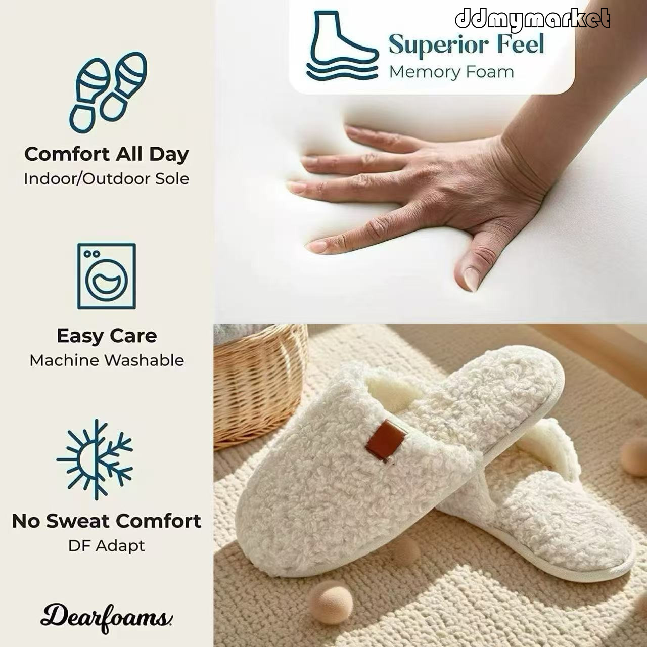 Sheep Wool Half-Covered Toe Slippers with Leather Label for Home Indoor Use ddmymarket