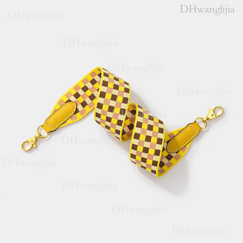 DH Luggage Accessories DH Luggage Accessories Checkered Jacquard Wide Kelly Evelyn Bag Single Shoulder Crossbody Strap Style