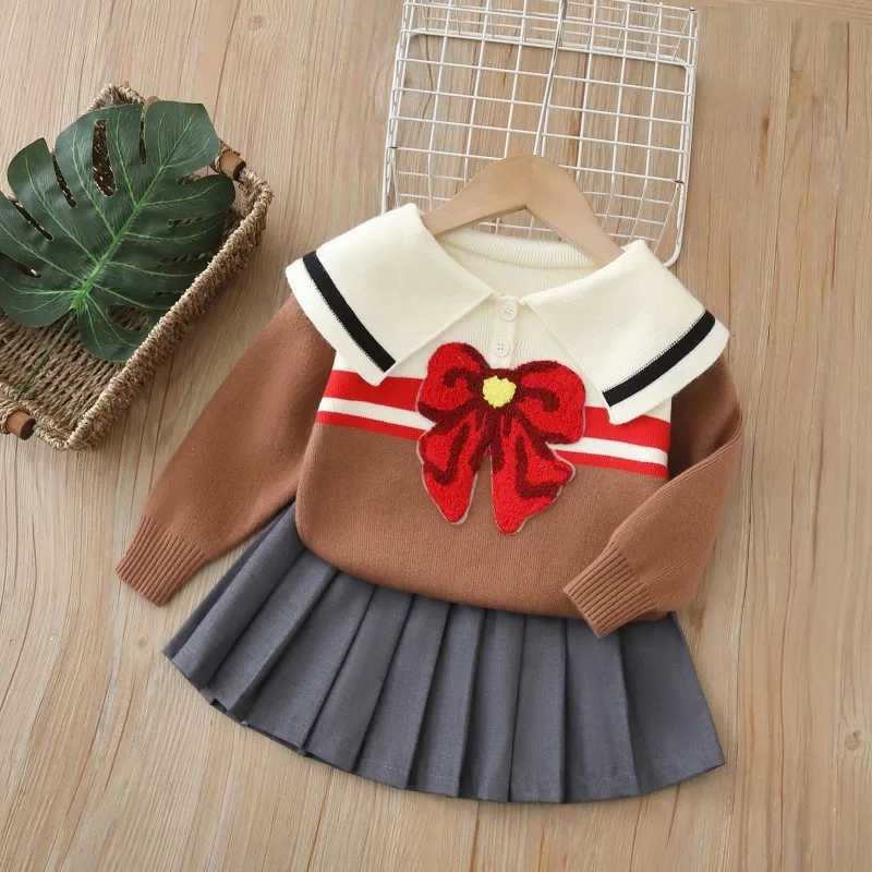 Korean Style Jk Skirt Suit for Girls 2 3 4 5 years old Kid Autumn Winter Clothes Set Girls LongSleeved Shirt Pleated Skirt L250926BUGU