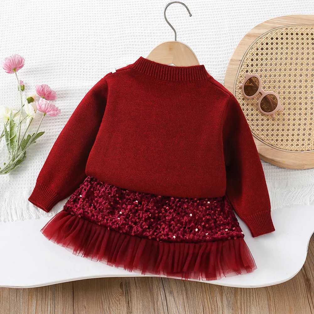 Girls Dress Clothes Sets Autumn Winter Children Woolen Jersey Sweaters Coats Skirts Kids Princess Suit For Baby Knitted Outfits L250926ISTJ
