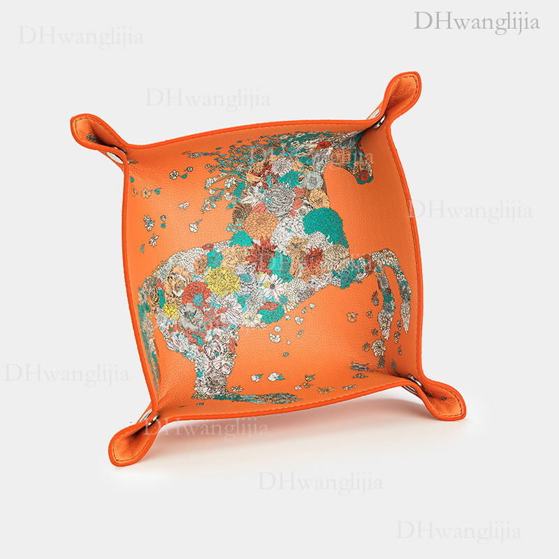 DH Luggage Accessories Live New Style Colorful Horse Print Cultural Play Bracelet Necklace Storage Box Leather Plate