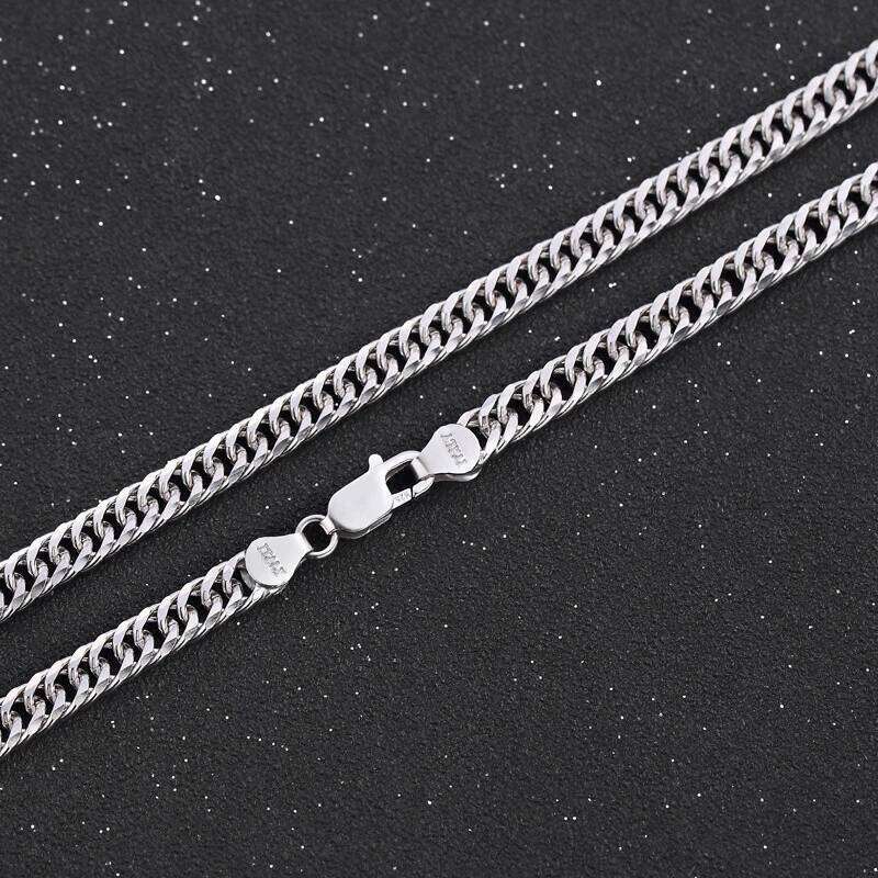 Sterling Sier 4mm/5mm/6mm Cuban For Men Hip Hop Horsewhip Chain Punk Necklace Trendy Accessories Wholesale