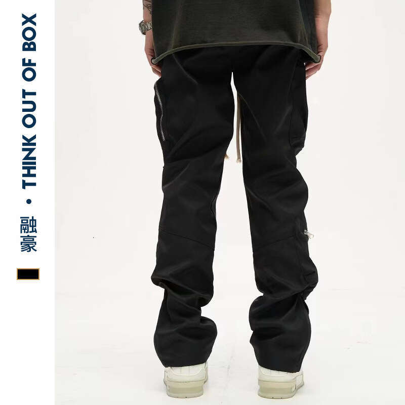 American Multi-Pocket Cargo Unisex Loose Straight High Street Trendy Brand Ins Functional Style Casual Long Pants B5