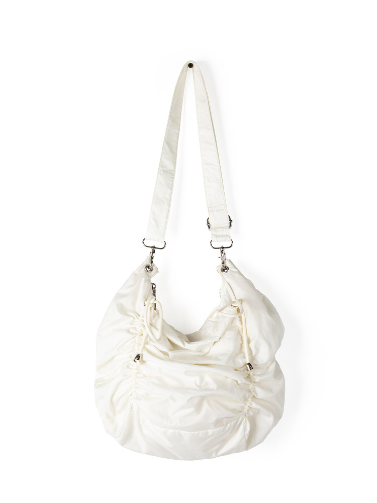 2025 New Style Japanese And Korean Niche Design High-End Sense Drawstring Pleated Versatile For Commuting Large Capacity One-Shoulder Bag