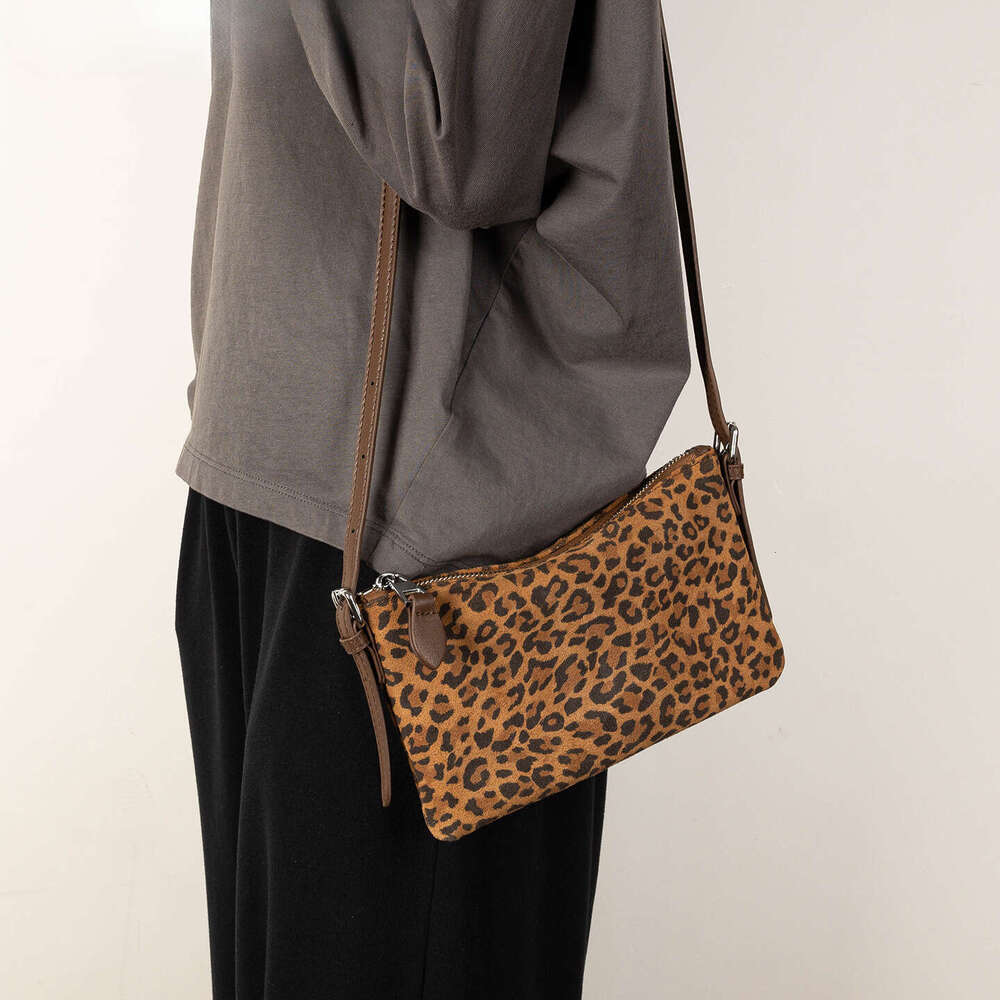 designer bag Luxury bag New Matte Leopard Print Versatile Commuter Genuine Leather Single Shoulder Underarm Crossbody Bag for Women