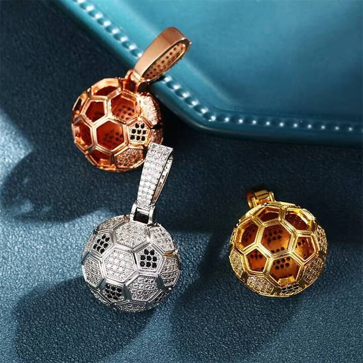 Micro Pave Vvs Moissanite Gra Certificated Iced Out Hip Hop Football Pendant
