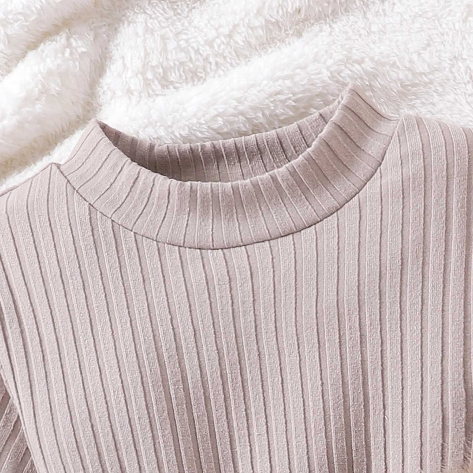 Kids Winter Clothes Elegant Sets For Girls 3pcs Bow Fluffy Warm WaistcoatKnitted TopPU Leather Skirts Children Outfits Sets L250926FYMR