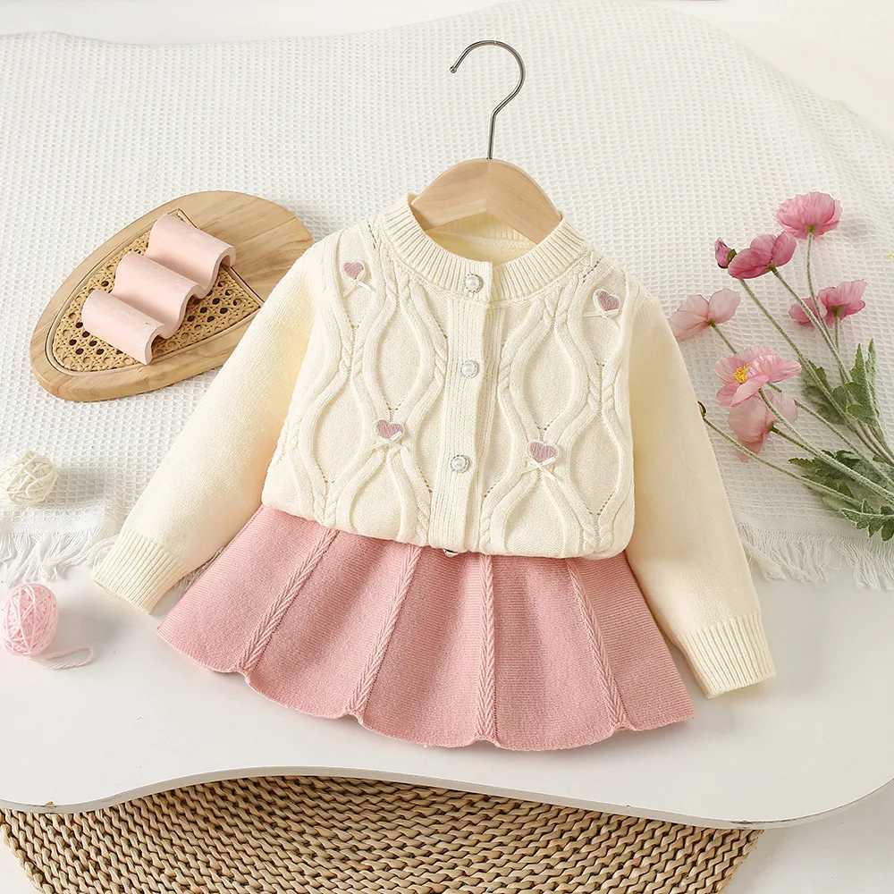 Girls Knitted Clothes Sets Spring Autumn Children Woolen Jersey Sweaters Coats Skirts Princess Dress Suit For Baby Outfits Kids L250926T1ES