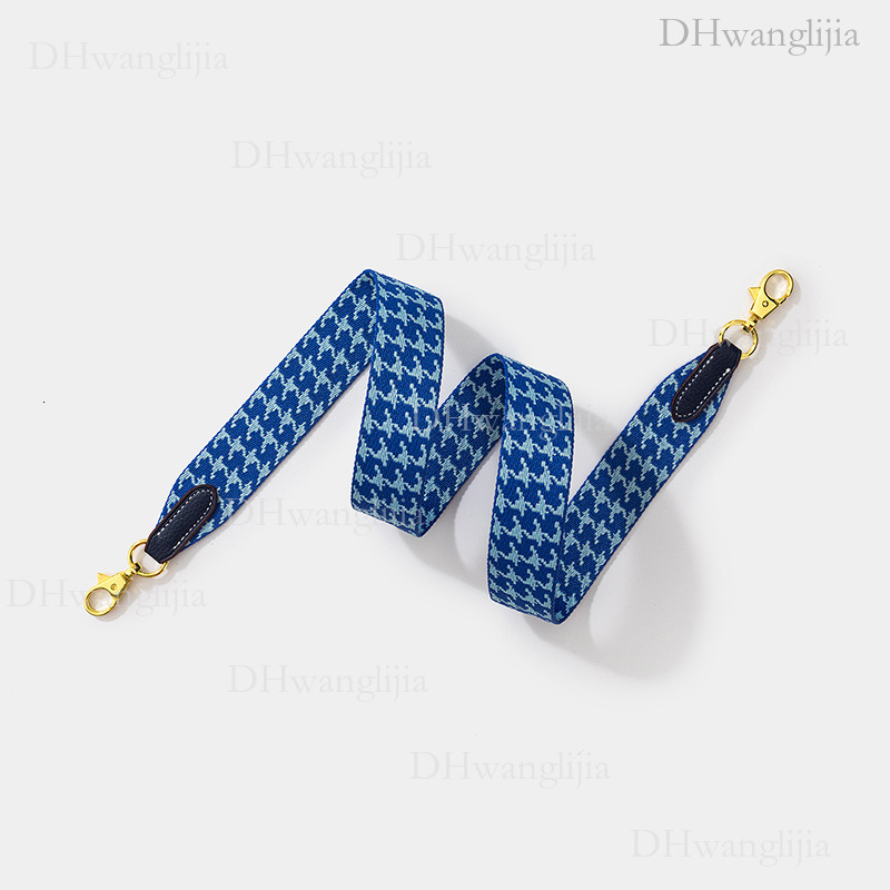 DH Luggage Accessories Women's Same Style Houndstooth Webbing Kelly Single Shoulder Crossbody Modified Bag Wide Strap