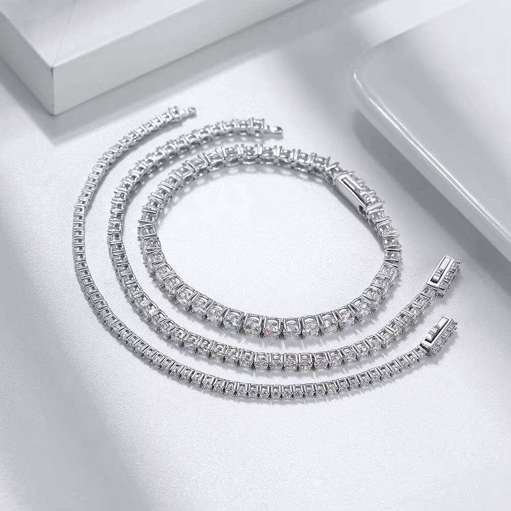 SB128 RINNTIN Tennis Jewelry Wholesale 925 Sterling Silver 2MM 3MM 4MM Cubic Zirconia CZ Tennis Bracelet for Women
