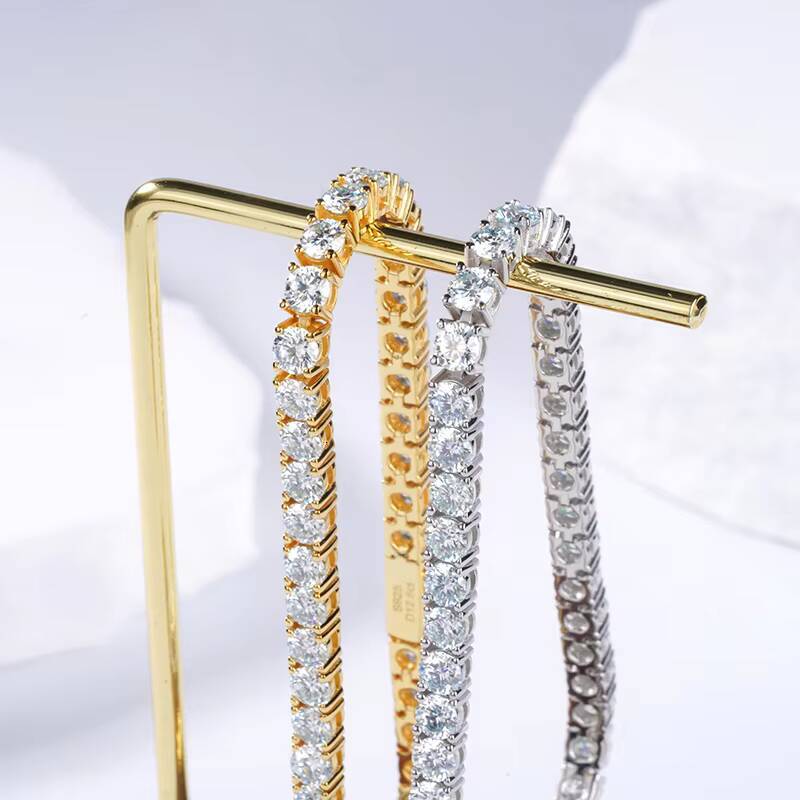 Starsgem Moissanite Diamond Setting Very Shining 3mm 4mm 5mm 6mm Moissanite Tennis Necklace for Gift