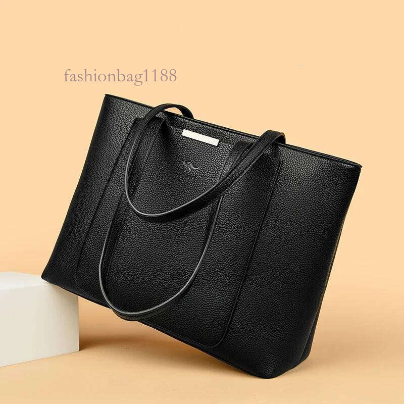 Solid Color Handbag Designer HIgh Quality Leather Shoulder Bags for Women 2024 High Capacity Shopping Tote Bag