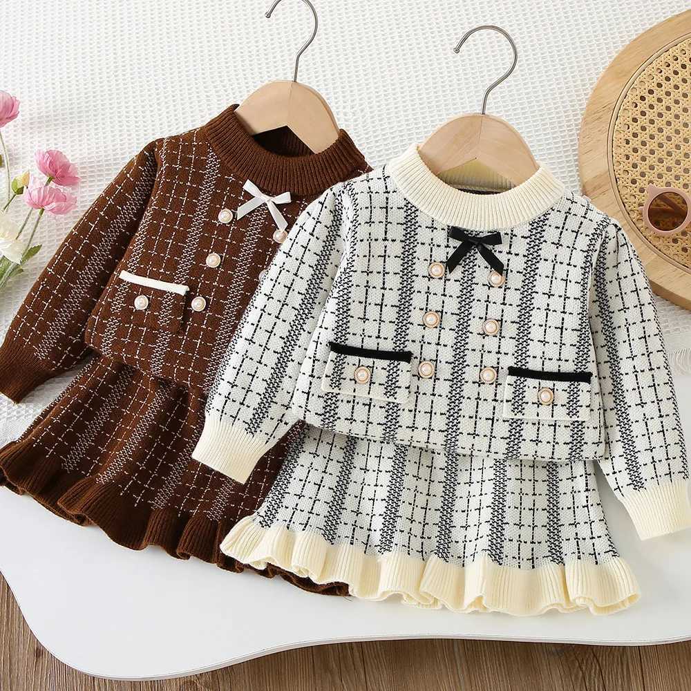 Girls Knitted Clothes Sets Spring Autumn Children Woolen Jersey Sweaters Coats Skirts Kids Fashion Dress Suit For Baby Outfits 6 L2509265D55