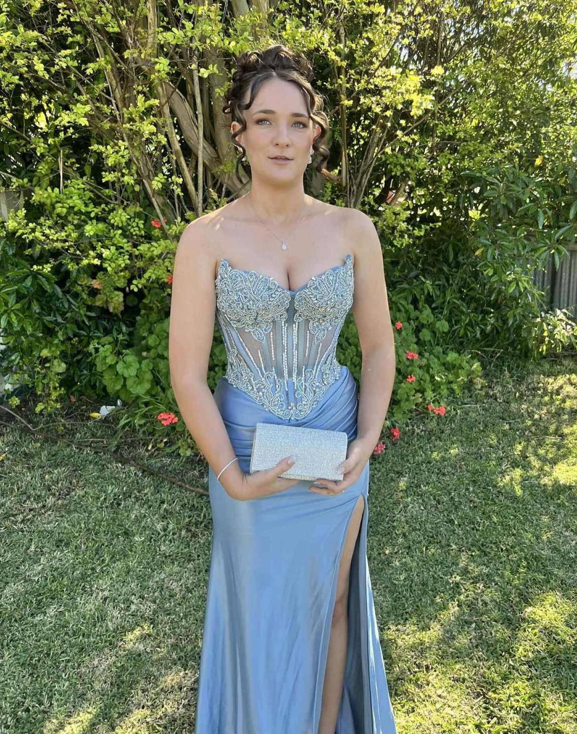 Sweety Mermaid Evening Dress Strapless Sleeveless Beading Prom Gowns Beaded High Splits Floor Length Formal Dresses Customized