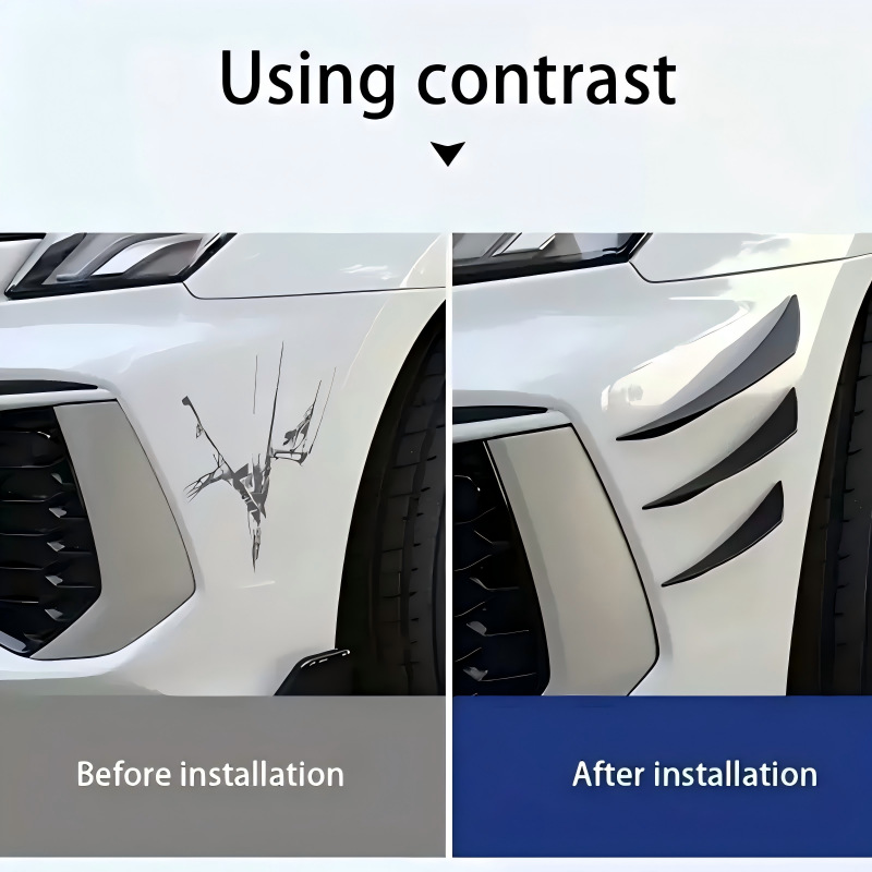 Universal Car Bumper Anti - Collision Strip, Carbon Fiber Moon - shaped Spoiler, Multifunctional Aero Knife for Body Kit-NO13