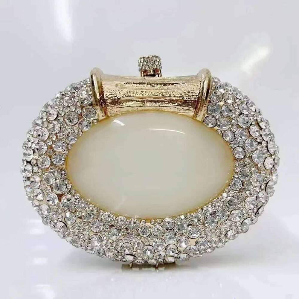 Large Stone Hard Metal Evening Bag Crystal Women Bags Designer Fashion Party Banquet Clutch Purse Dia Handbag
