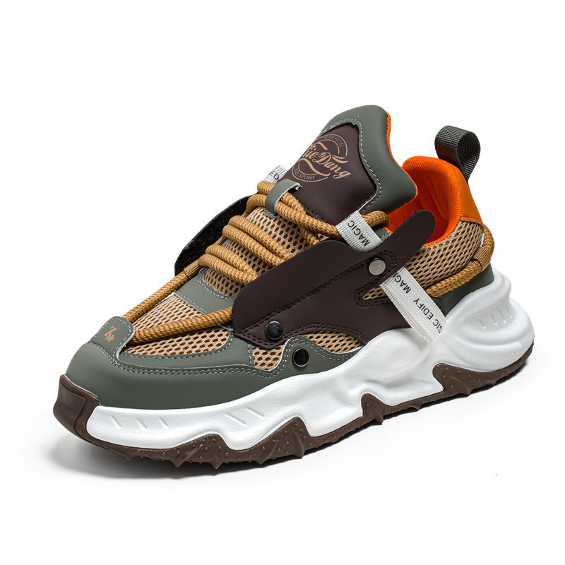 Designer shoes Mesh Sports Running Popcorn Casual Men's Thick Sole Height Increasing Shoes