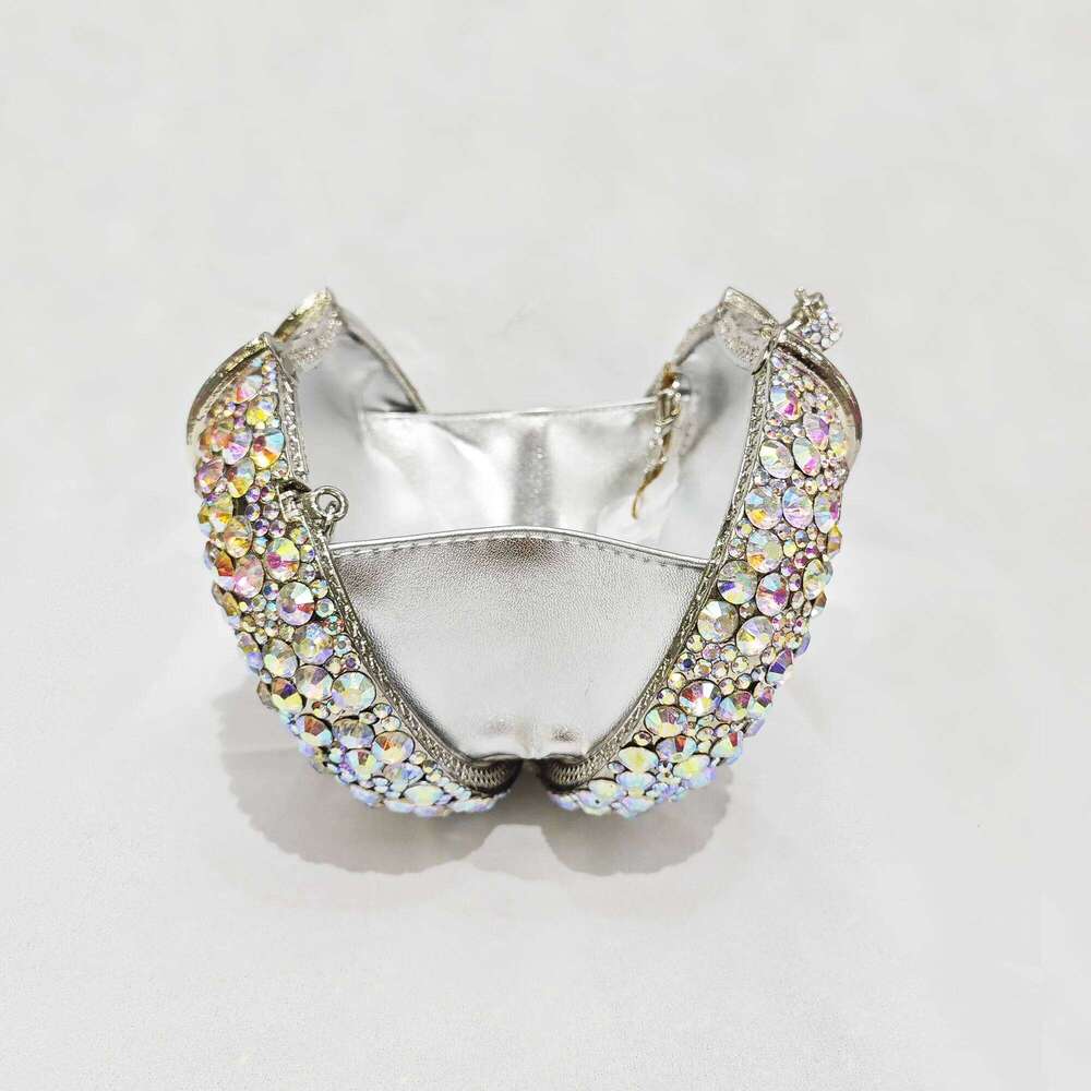 Large Stone Hard Metal Evening Bag Crystal Women Bags Designer Fashion Party Banquet Clutch Purse Dia Handbag