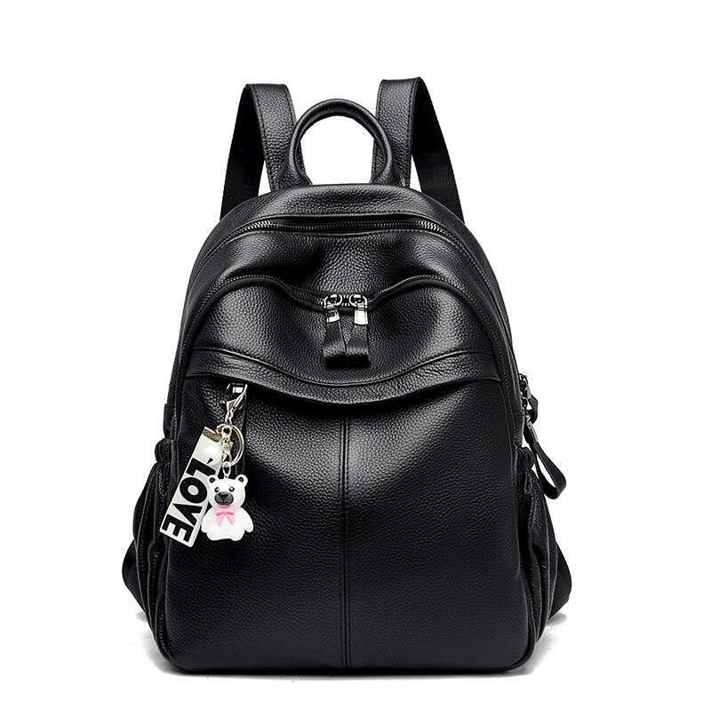 designer bag Luxury bag New Genuine Leather Backpack for Women Fashion Bear Pendant Large Capacity Commuter Bag