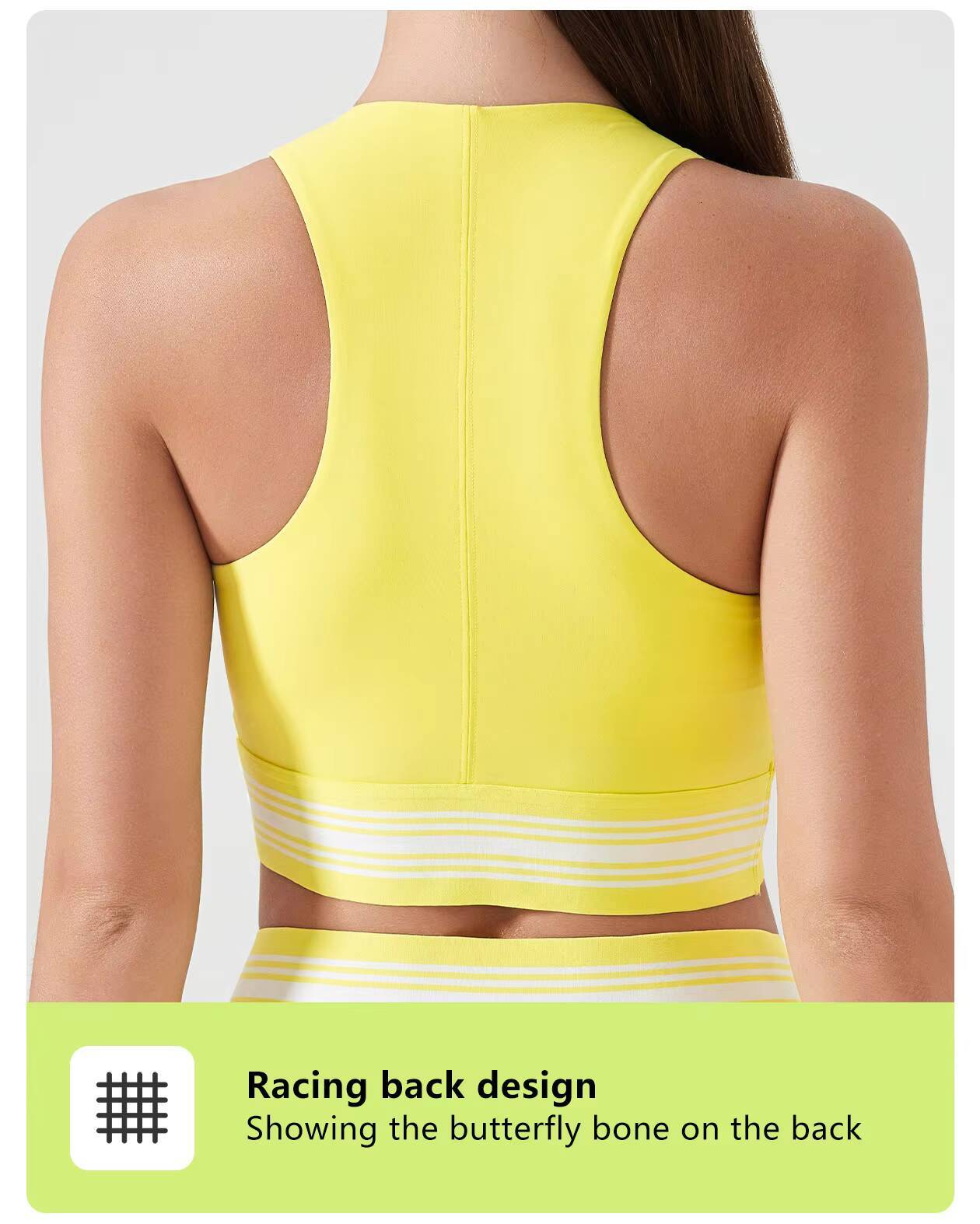 XWD25020 Hot Selling Women Fitness Round Neck Racing Back Sleeveless Tank Top Cropped Running Breathable Sports Bra Yoga Top