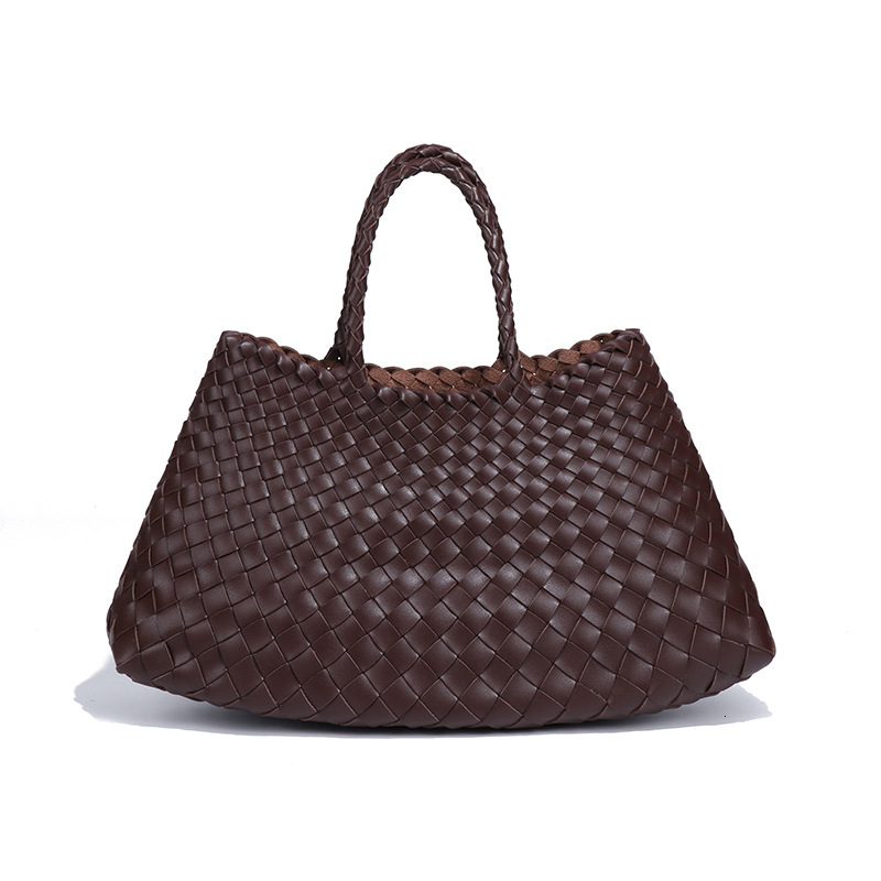 Sasa Style French Basket Handwoven Artistic Versatile High-end Handbag Soft Leather Women's Bag