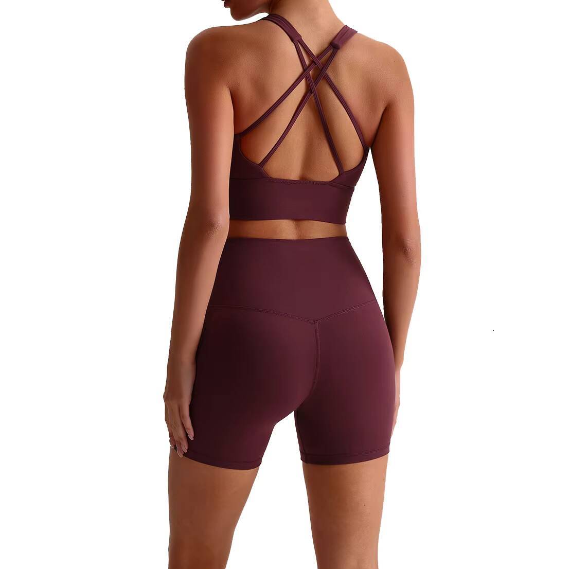 Womens Soft Compression Quick Dry Lightweight Yoga Shorts Bra Set XS Quick Dry Breathable Seamless Print Spandex Active Fitness