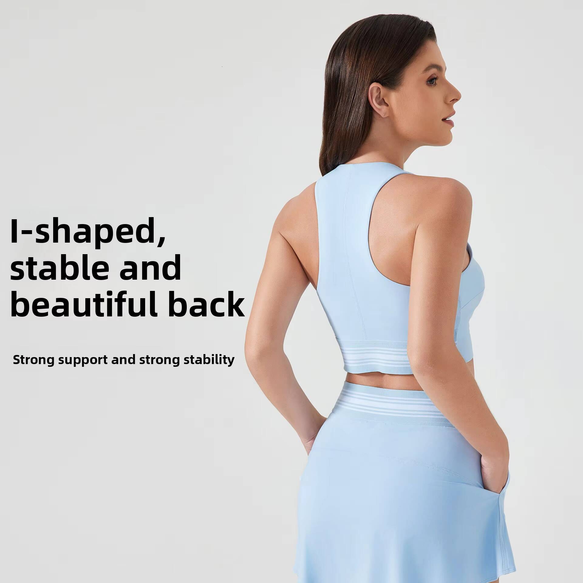 Womens HighIntensity Sporty VestStyle Running Sports Fitness Bra New Summer Yoga PushUp Bra AdjustedStraps Solid D25020